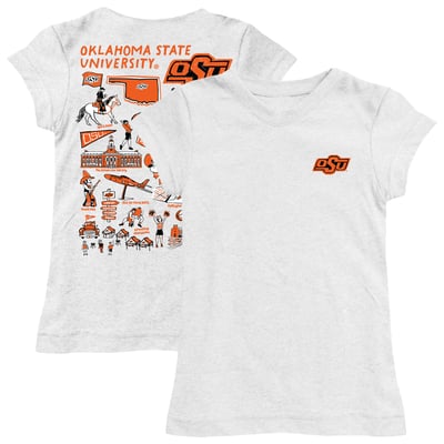  Oklahoma State Cowboys Vive La Fete Youth Impressions Artwork Fitted T-Shirt - White